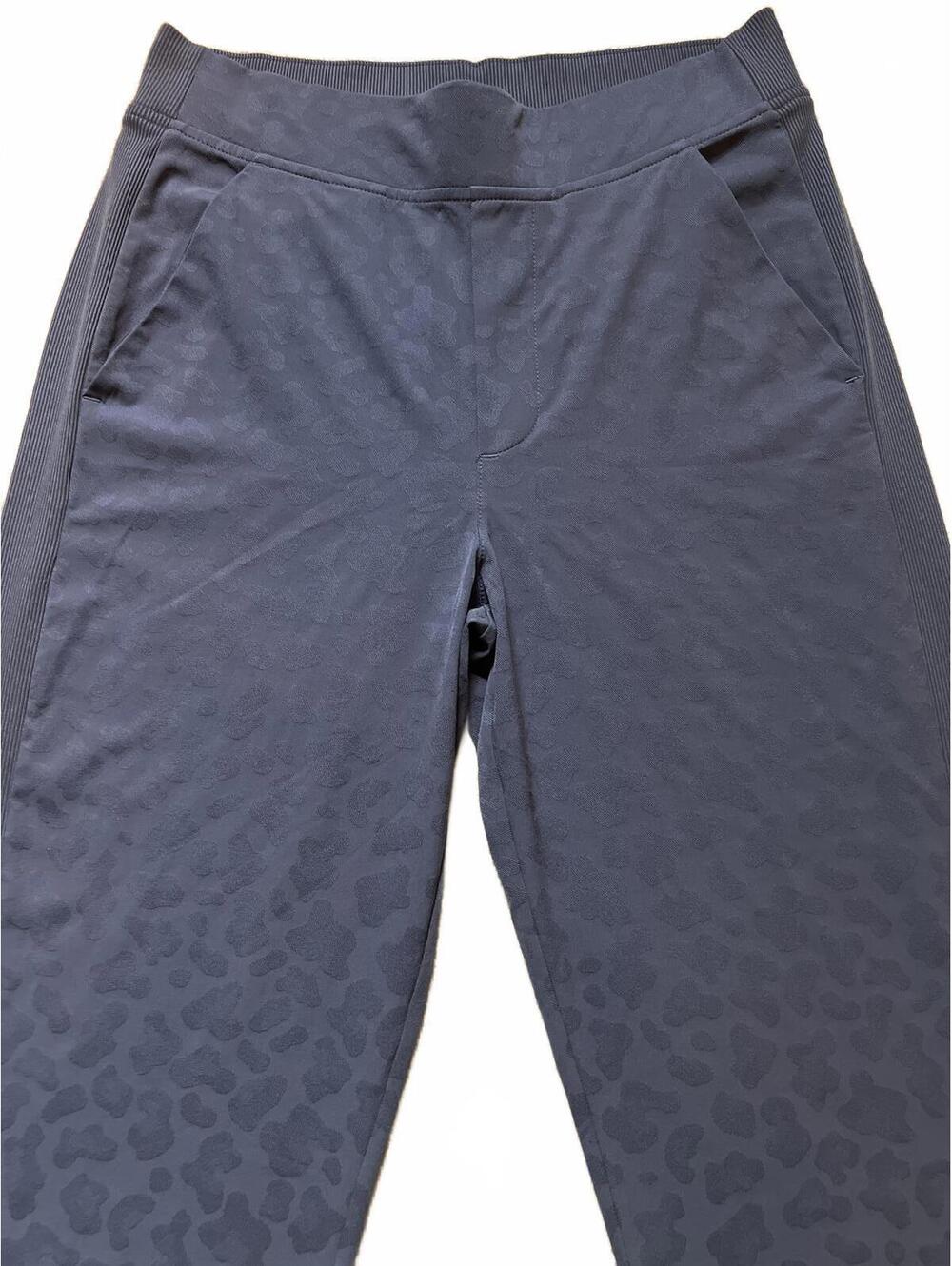 Athleta Brooklyn Ankle Pants Sz 4 Violet Textured Elastic Waist Travel Work